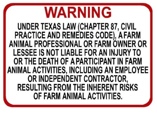 Liability Warning Sign