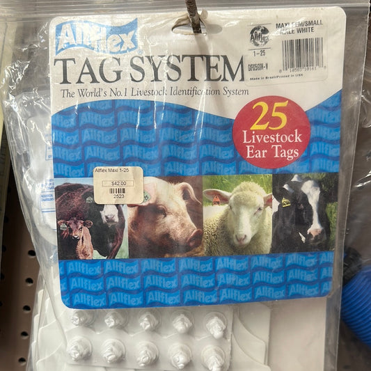 Allflex Tags White Cow 25 Pack