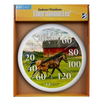 Thermometer Horse & Foal w/Barn