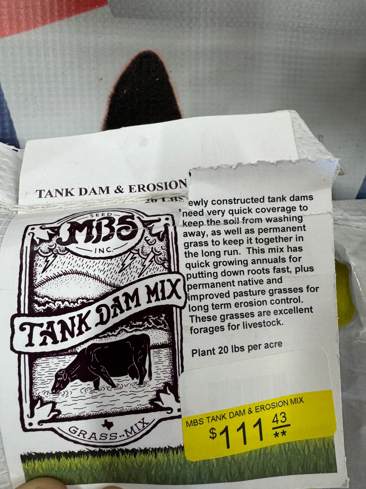 MBS TANK DAM & EROSION MIX 20 Lb.
